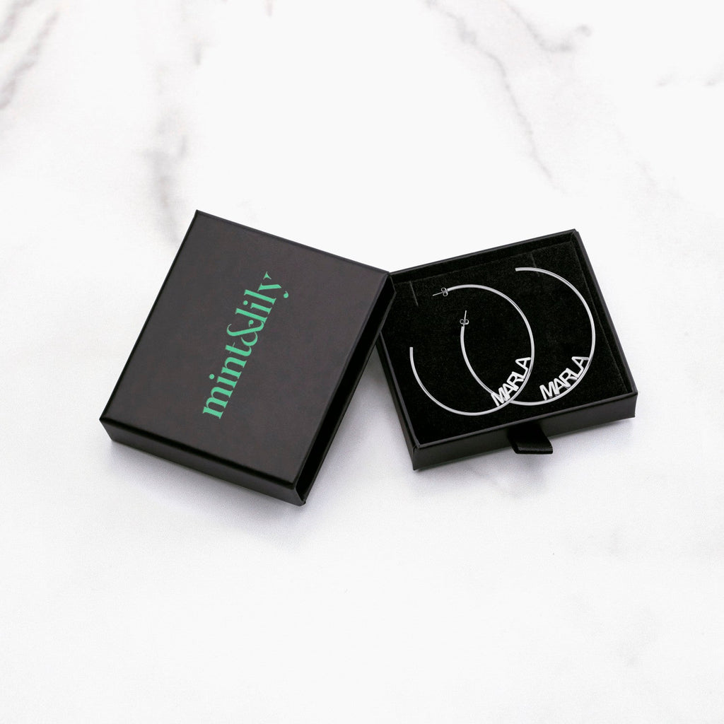 Personalized Name Hoop Earrings
