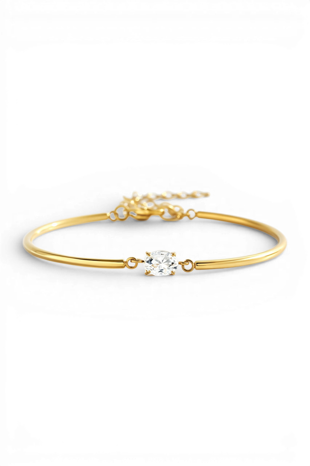Oval Gemstone Cuff Bracelet