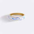 Blue Porcelain Dome Ring