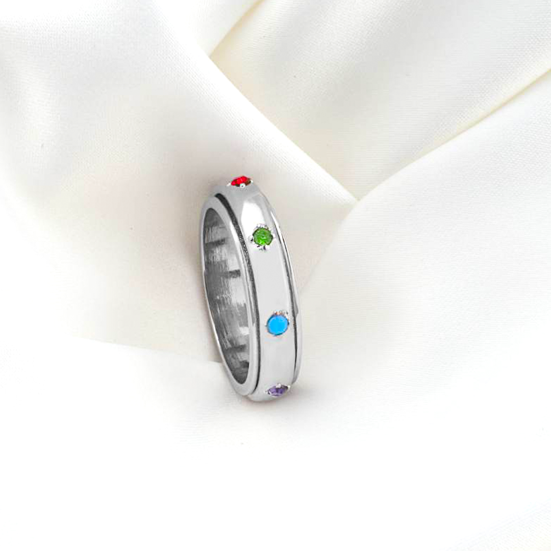 Gemstone Station Fidget Ring