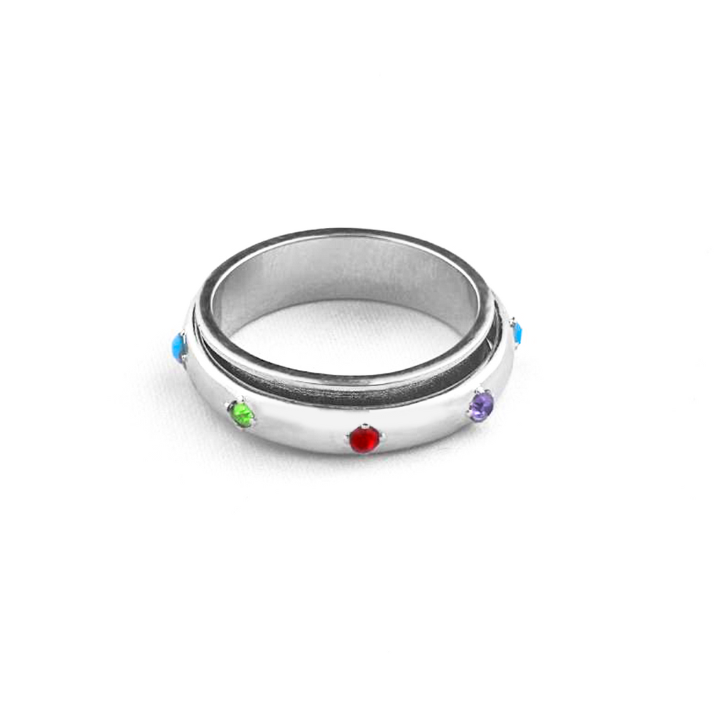 Gemstone Station Fidget Ring